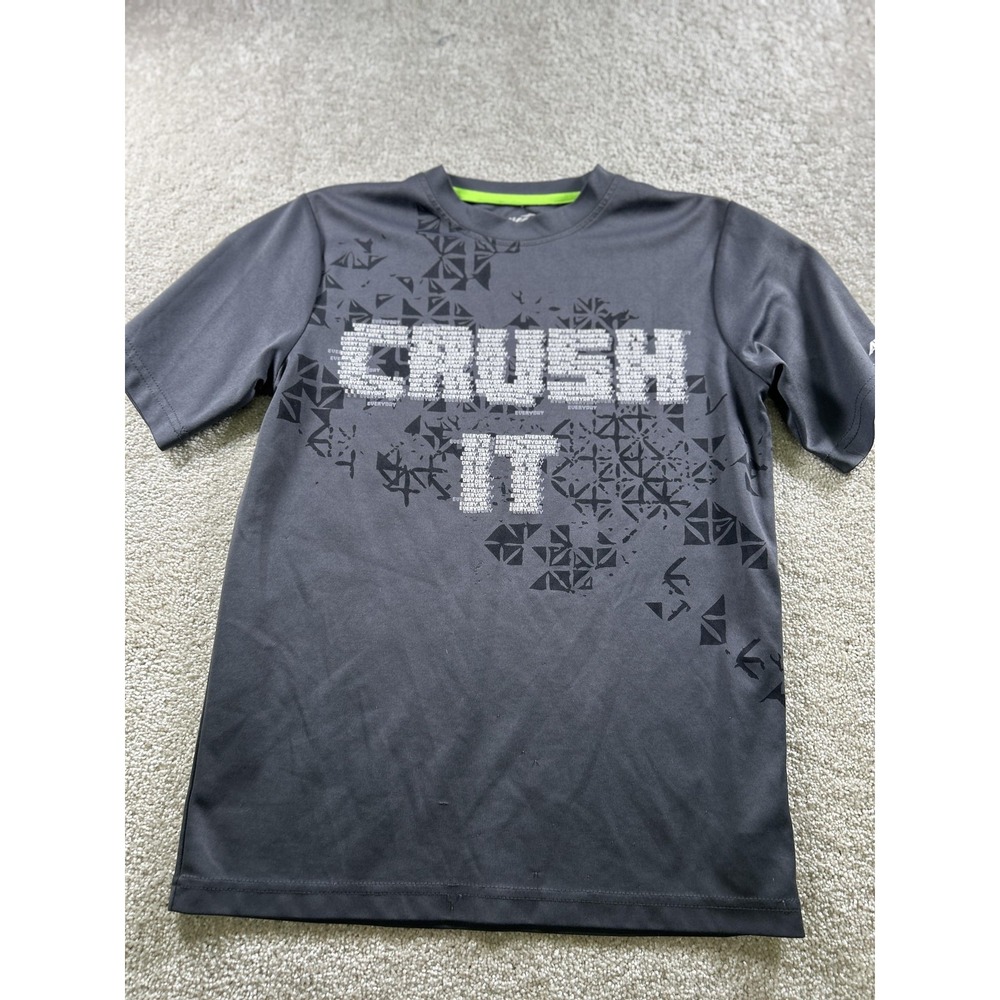 Avia Shirt Youth Medium 10/12 Gray Crush It Graphic Athletic Performance Tee